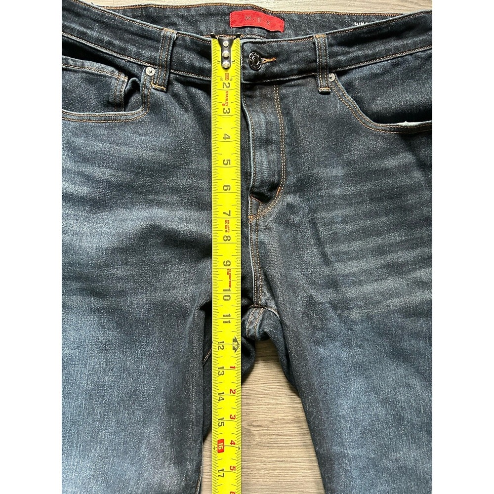 MBX Jeans Men's 36 x 29 Measured Dark Blue Slim-Fit Stretch Denim Pants - Picture 5 of 10